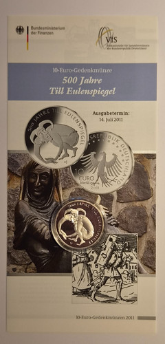 Euro münze 2011 500 jahre - 10,
