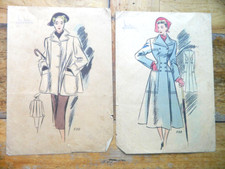 Mode 40/50s 2 Blatt DIN A4 farbige Modelle zur Schnittmuster Bestellung  (6)