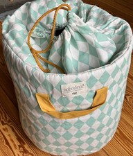 Nobodinoz Spielzeugsack Baobab Türkis DIAMANTEN small 35x35x35 cm - Baumwolle