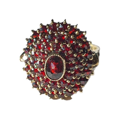 Granat ring kuppel - granat,