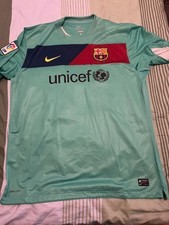 Nike Barcelona Auswärtstrikot 2010/2011, türkis, Gr. XL, mit Flock Nr. 6 Xavi