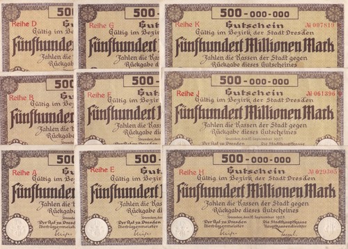 Notgeld dresden 500 - 9x,