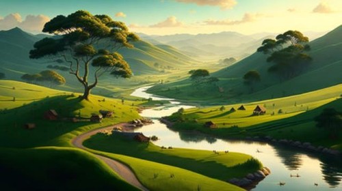 Wandbild schöne landschaft - wandbild:,