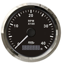 KUS Drehzahlmesser bis 4000 U/MinE delstahlring, Beleuchtung gelb oder rot