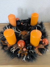 Adventskranz Schwarz/ Orange 