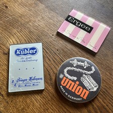 3 alte Taschenspiegel mit Werbung 