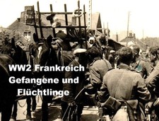 WW2 Deutsche Wehrmacht Frankreich Gefangene und Flüchtlinge 2x orig Fotos 1940s