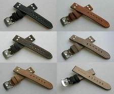 VINTAGE NIETENUHRENBAND BREITDORNSCHLIESSE für Fliegeruhr 18 mm (5 Farben Wahl)