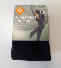 NEU - nur die Flauschige Baumwolle Strumpfhose - Gr. S 38/40 - schwarz - 100 DEN