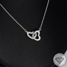 Wert 750 € Brillant Herz Collier (0,06 carat) in 585 14 Karat Weiß Gold