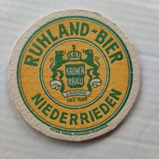 Alter Bierdeckel - Ruhland-Bier, Kronenbräu - Niederrieden, Bayern ??