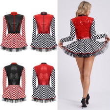 Damen Rennfahrer Flared Speed Car Driver Party Kostüm Racing Halloween Adult