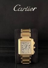 CARTIER TANK FRANCAISE CHRONOGRAPH 750/-GOLD CARTIER ÜBERHOLT, TOP !