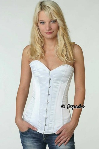 Korsett corsage satin weiß - corsage,