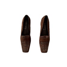 Damen Halbschuhe You Know Shoes 39 Loafer Slipper Blockabsatz braun Wildleder