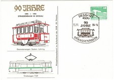 DDR Mi.-Nr. 2484, Sonderkarte 90 Jahre Straßenbahn in Dessau, 15.11.84   aq