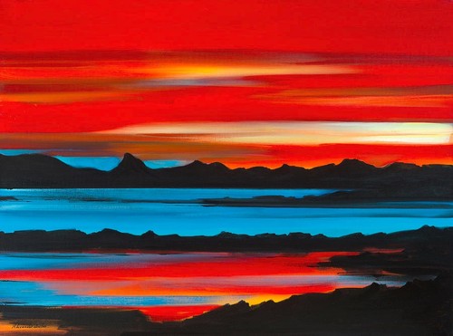 Sonnenuntergang über eigg - sonnenuntergang,
