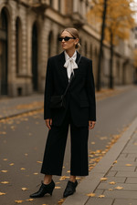 Viktorianisch inspirierte Gibellieri Ankle Boots Schwarz Leder Keilabsatz Gr. 35