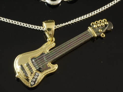 Silberkette mit gitarren - silberkette,