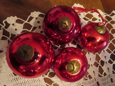 4 alte Weihnachtskugel