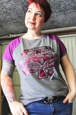 Rockabilly T-Shirt in grau und