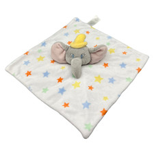 Disney Primark Baby Elefant Dumbo Schmusetuch Schnuffeltuch 33x31cm Weiß Sterne