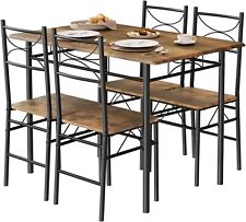 Woltu Esstisch mit 4 Stühle Essgruppe Sitzgruppe Esszimmer Küche Stuhl Tisch Set