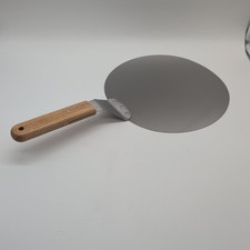 Pizzaschieber mit Holzgriff, Pizzaschaufel Edelstahl, Pizzaschieber Perforiert, 