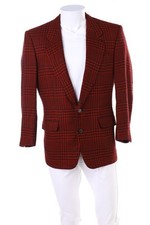 GIANFRANCO FERRÉ Sakko Vintage Wolle Kaschmir 48 schwarz himbeer-rot