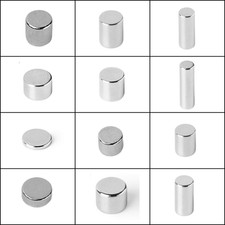Extrem starke Neodym Scheiben Zylinder Magnete Rund Größe und Anzahl auswählbar