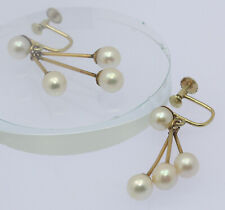 Ohrringe 14 kt 14k 585 er Gelb Gold mit Zuchtperlen Perlen Ohrstecker Ohrklemme