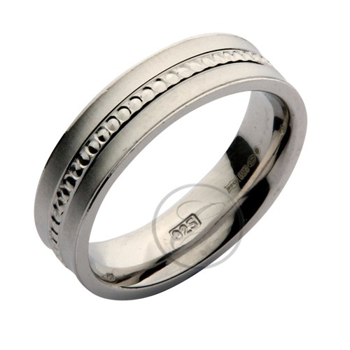 Ehering silberring gemustert - silberring,