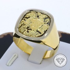 Wert 5.450,- Herren Ritter Wappen Ring St. Georg 750 Gold Gr. 68 Handarbeit xxyy