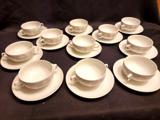 Friesland „Schloss Gödens“ Form 50, 10 Suppentassen mit Untertassen weiß 20 teil