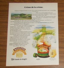 Seltene Werbung BAILEYS Original Irish Cream - Creme de la creme 1980