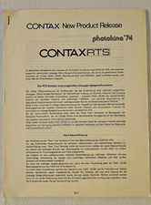 Produktinfo - Contax RTS - Photokina 1974