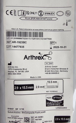 Arthrex ref 1923bc suture - arthrex, ar-1923bc