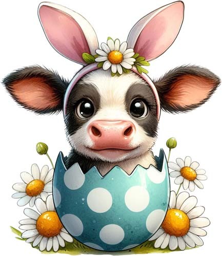 Lustige bunte ostern kuh - ostern,
