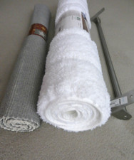 Badvorleger  Weiß Handtuchhalter Stahl gebürstet Teppich X-MAS