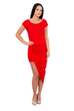 Rotes asymmetrisches Kleid