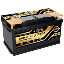Autobatterie 12V 85Ah 850A/EN Eurostart Gold Batterie ersetzt 70 80 84 85 90Ah
