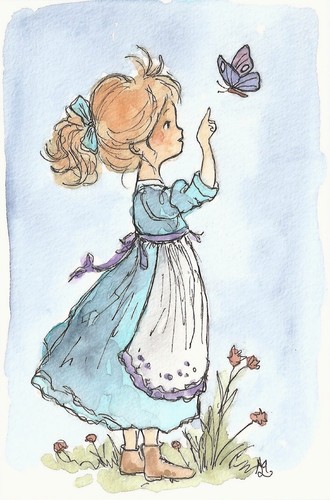 Mädchen girl tusche aquarell - girl,