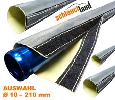 1m ALU KEVLAR HITZESCHUTZ SCHLAUCH Klettverschluss Meterware Kälte Schutz Mantel