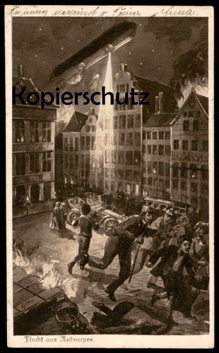 Alte postkarte flucht - alte, aus