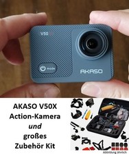 AKASO V50 X  Ultra HD Native 4K Edition Action-Kamera und großes Zubehörpaket