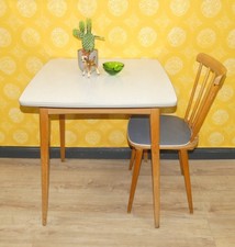 kleiner 50er Jahre Küchentisch Holz Resopal 70x70 quadratisch retro vintage