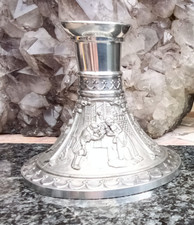 Alter, sehr edler Kerzenhalter aus Zinn, Höhe 89mm (Zkerze)