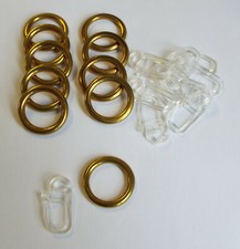 10 x Gardinenring Holhring messing für Gardinenstangen bis 12 mm Durchmesser