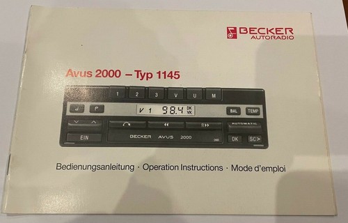 Bedienungsanleitung becker - bedienungsanleitung,