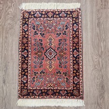 Orientteppich Wandteppich Indien-Bidjar Rose-Blau 80 X 50 cm Neuwertig